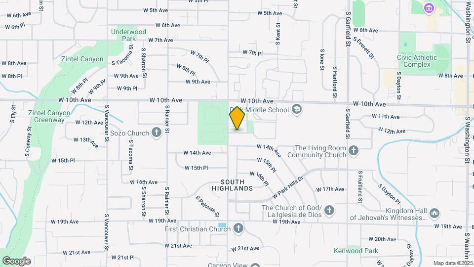 1207 W 13th Ave Map and Location Details