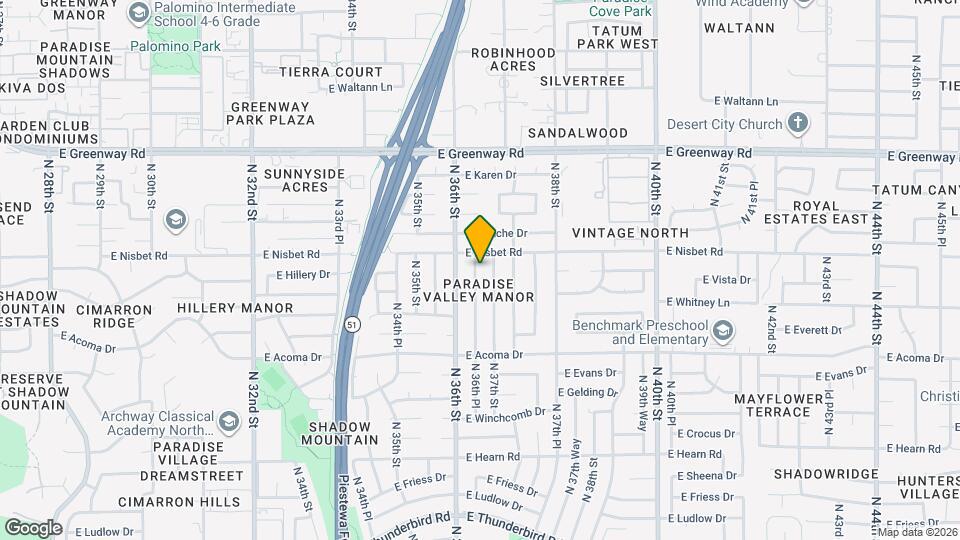 14831 N 36th Pl Map and Location Details