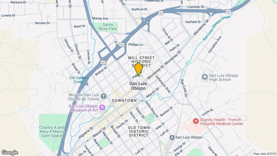 1155 Palm St Map and Location Details