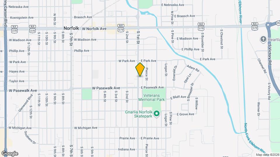 601 S 1st St Map and Location Details