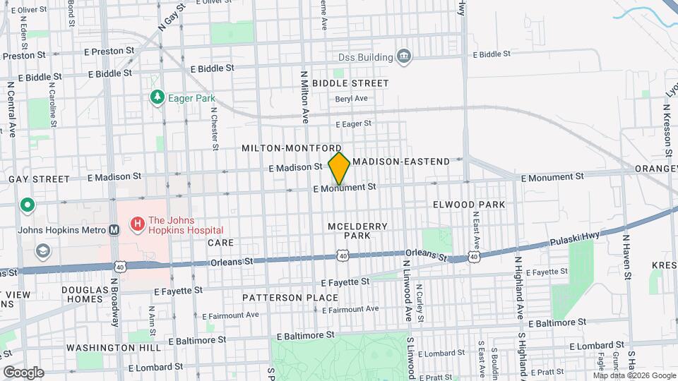 2611 E Monument St Mapa y Detalles de la Ubicación