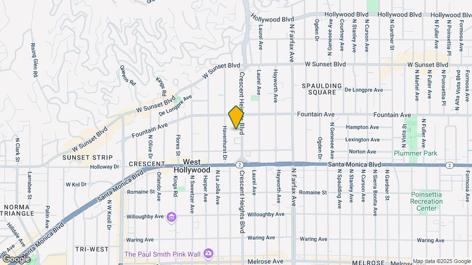 1241 N Crescent Heights Blvd Map and Location Details