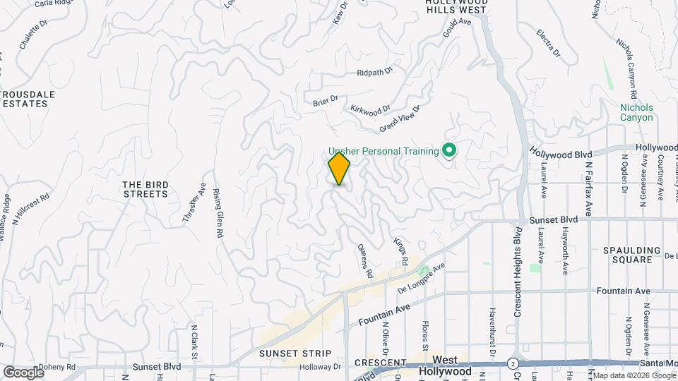 8593 Hollywood Blvd Map and Location Details