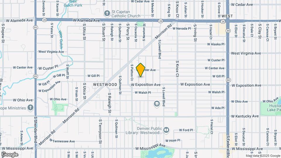 664 S Osceola St Map and Location Details