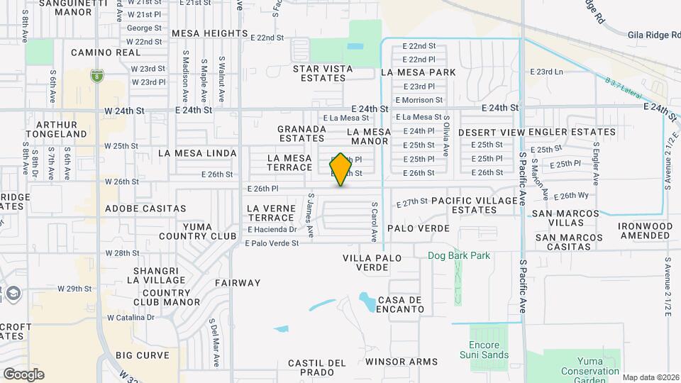 1055 E 26th Pl Map and Location Details