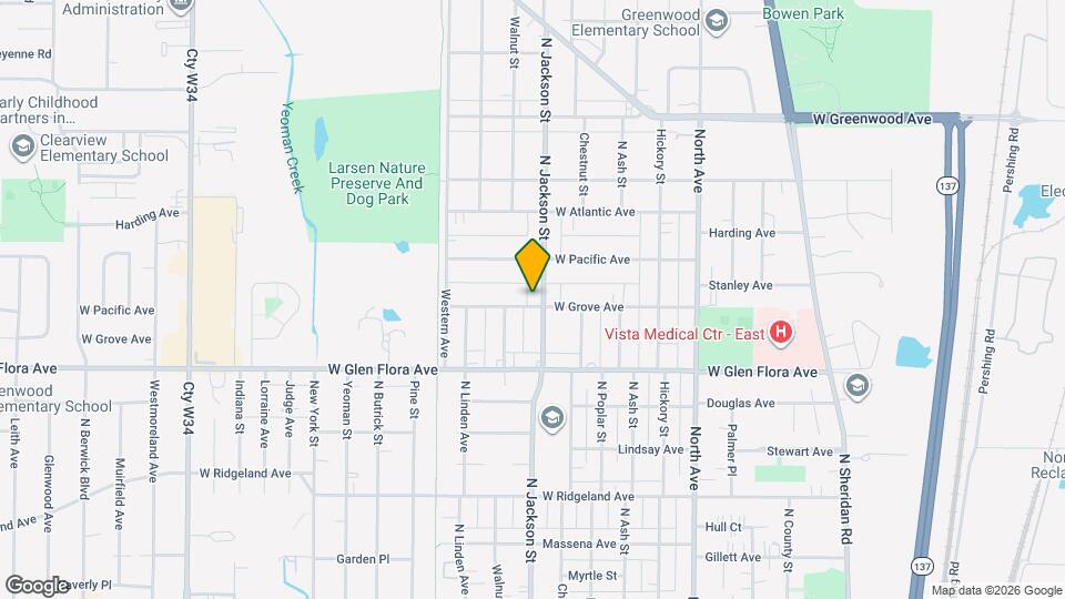 1402 N Jackson St, Unit 1 Mapa y Detalles de la Ubicación