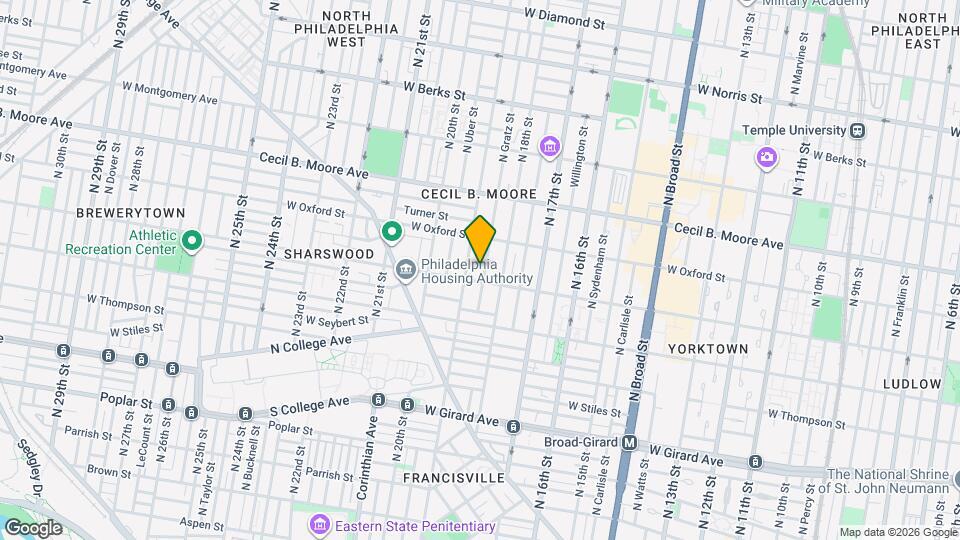 1510 N Gratz St Map and Location Details