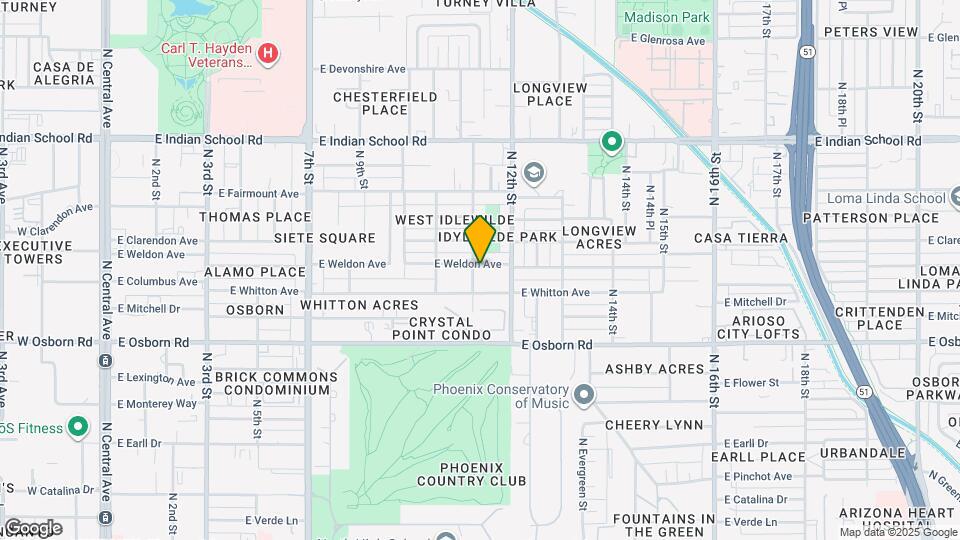 1101 E Weldon Ave Map and Location Details