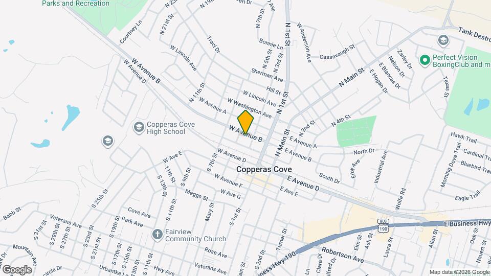 303 E Avenue B Map and Location Details