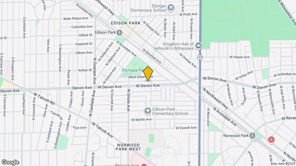 7508 W Devon Ave, Unit 2nd Floor Map and Location Details