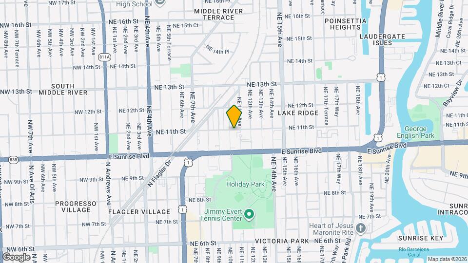 1006 NE 11th St, Unit Back Unit Map and Location Details