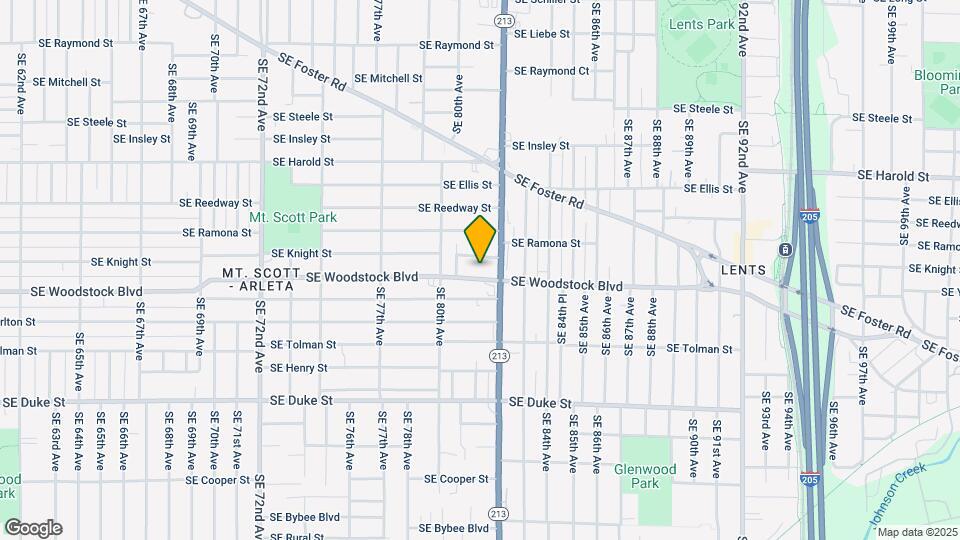 8061 SE Woodstock Blvd Map and Location Details