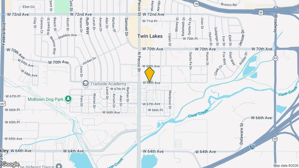 1465 W 68th Ave Map and Location Details