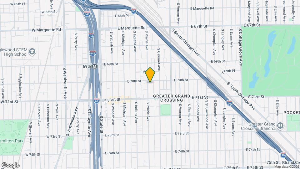 7011 S Prairie Ave Map and Location Details