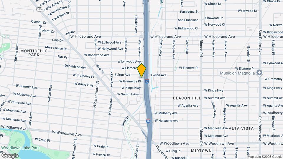 1361 W Gramercy Pl Map and Location Details