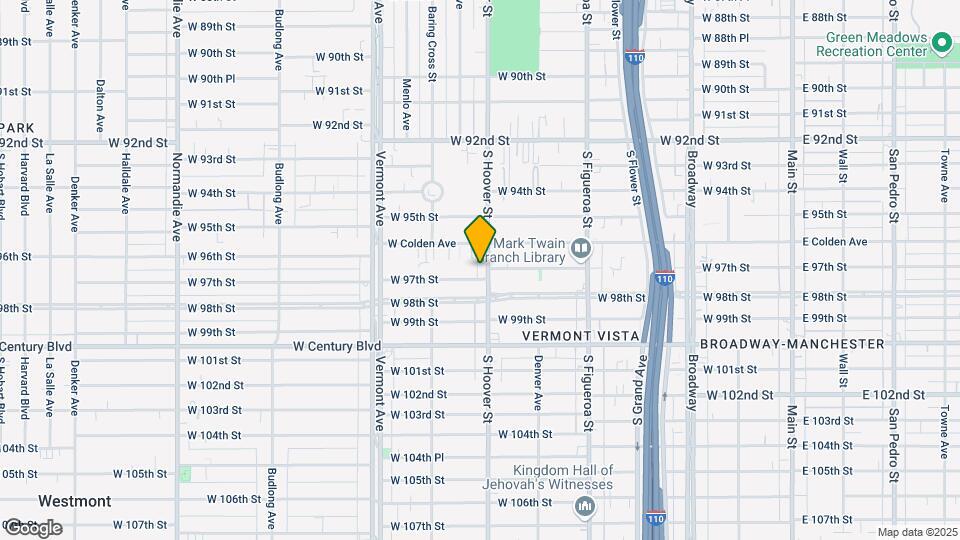 9625 S Hoover St Map and Location Details