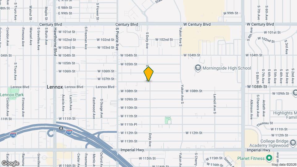 10701 Doty Ave Map and Location Details