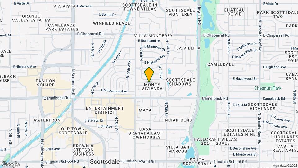 7632 E Minnezona Ave Map and Location Details