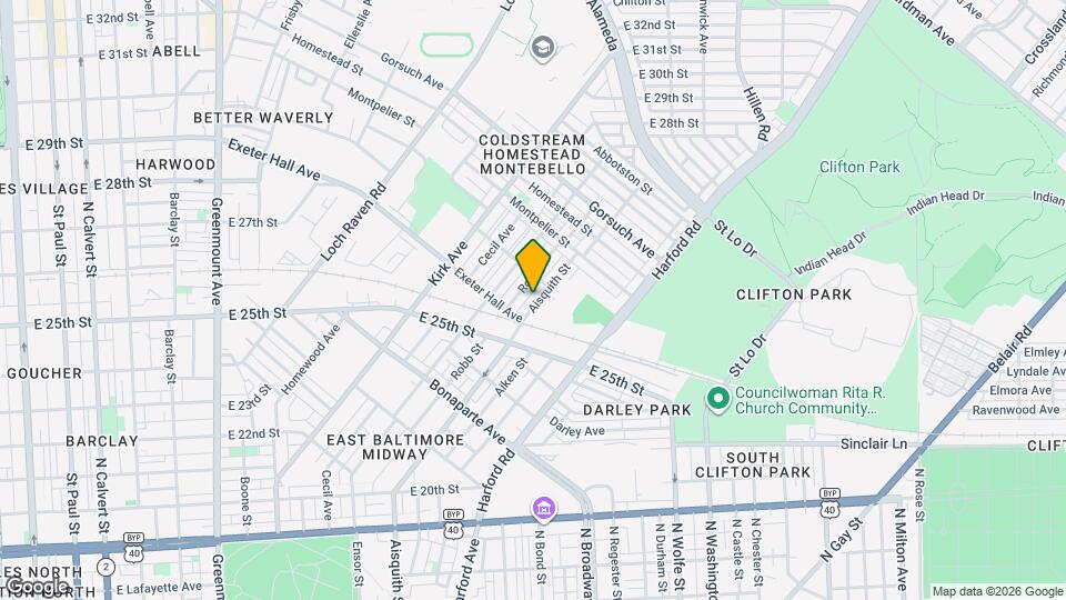 2540 Aisquith St Map and Location Details