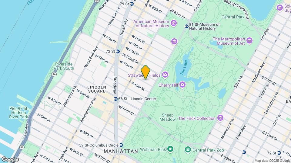 25 W 68th St Map and Location Details