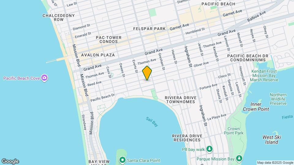 1250 Pacific Beach Dr Map and Location Details