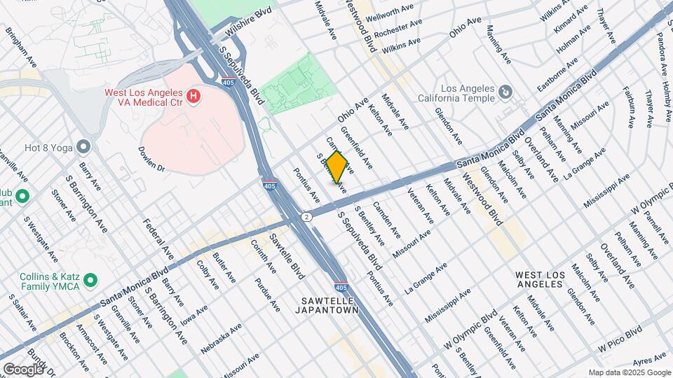 1633 S Bentley Ave Map and Location Details