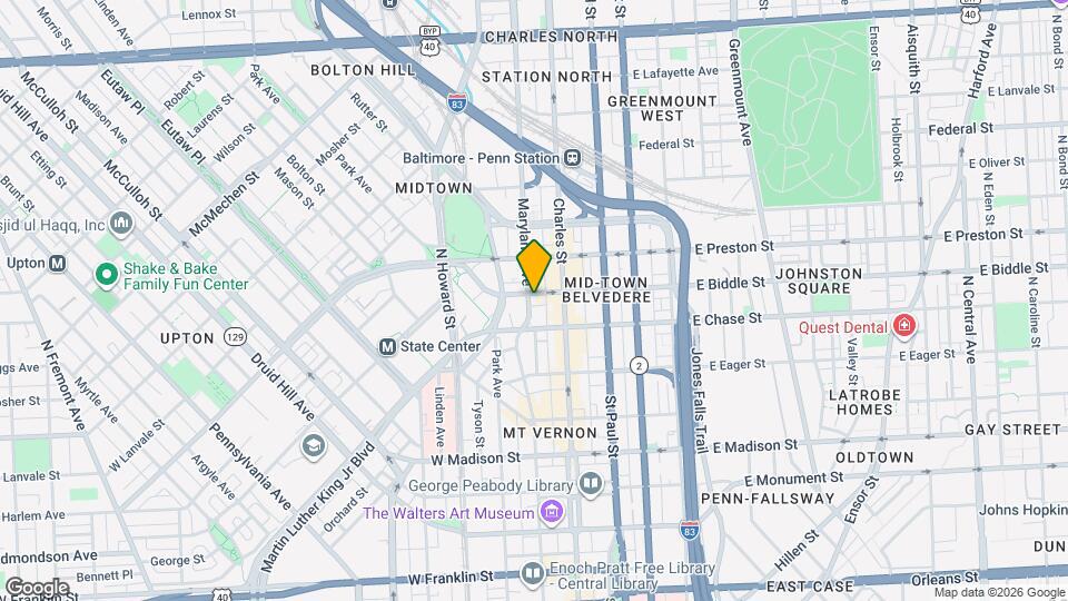 15 W Biddle St Map and Location Details