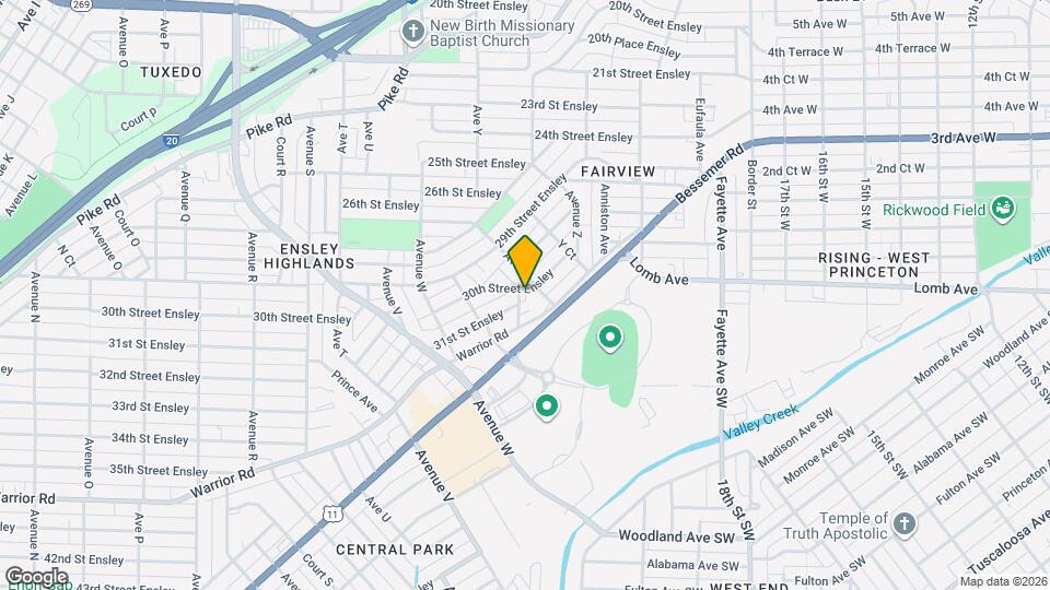 2445 30th Street Ensley Map and Location Details