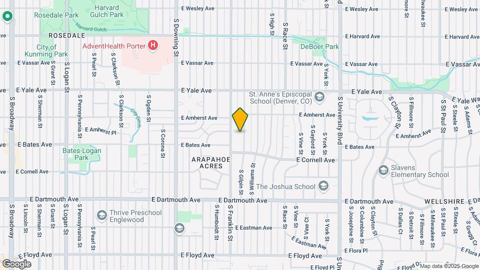 2875 S Gilpin St Mapa y Detalles de la Ubicación