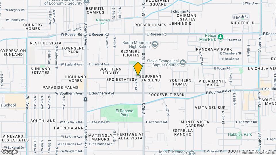 5645 S 6th St Mapa y Detalles de la Ubicación