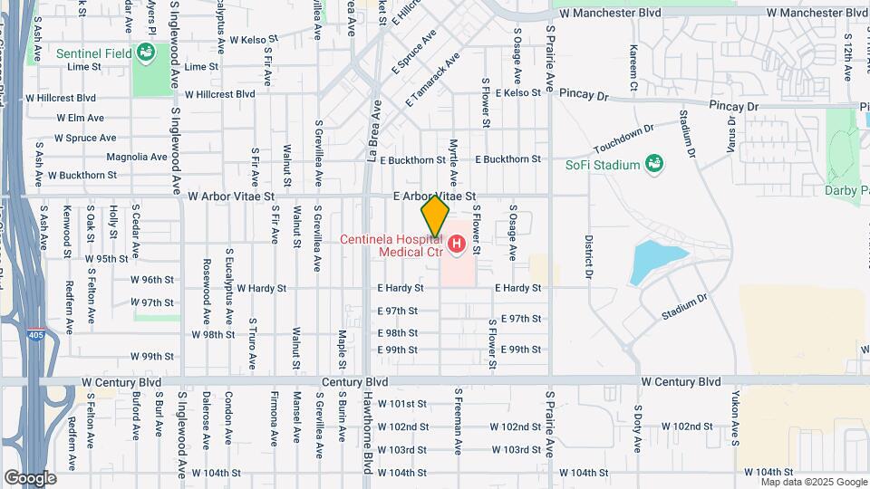 1001 S Myrtle Ave Map and Location Details