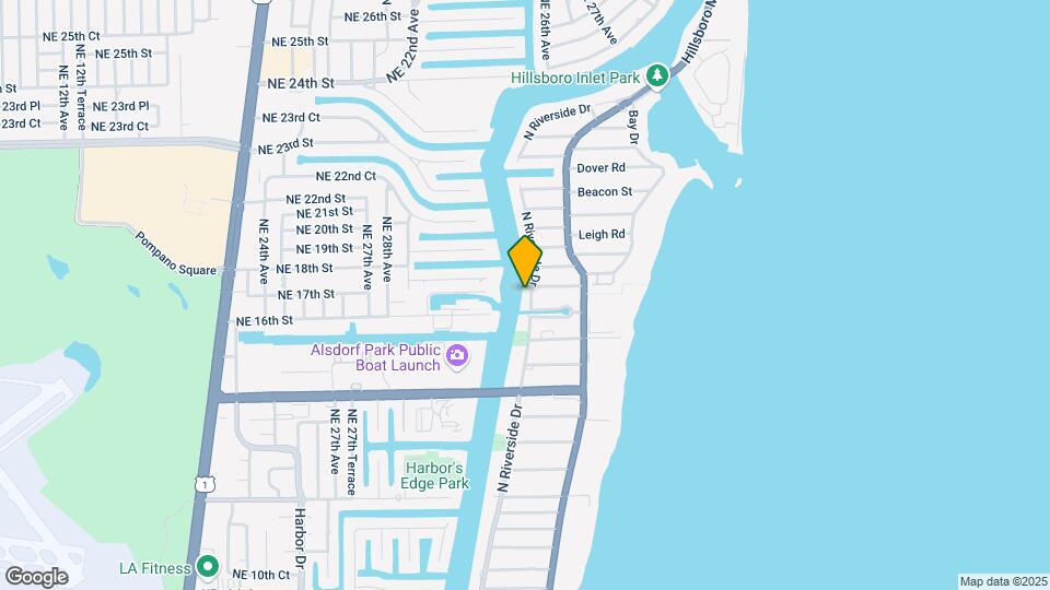 1717 N Riverside Dr Mapa y Detalles de la Ubicación