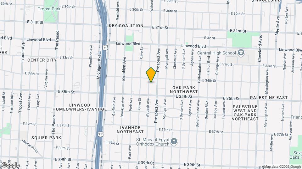 3417 Wabash Ave Map and Location Details