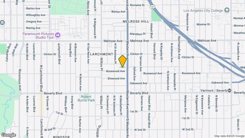 4821 Rosewood Ave Map and Location Details