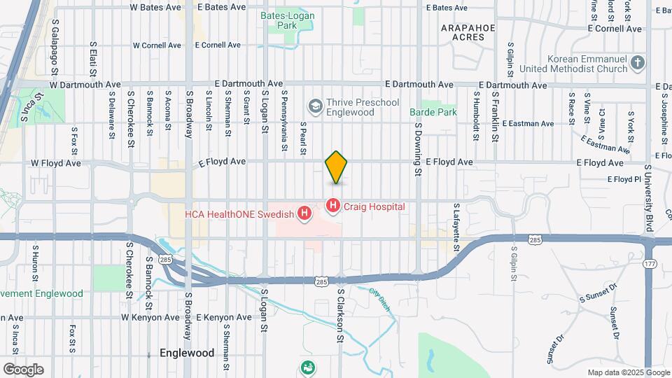 3377 S Clarkson St Map and Location Details