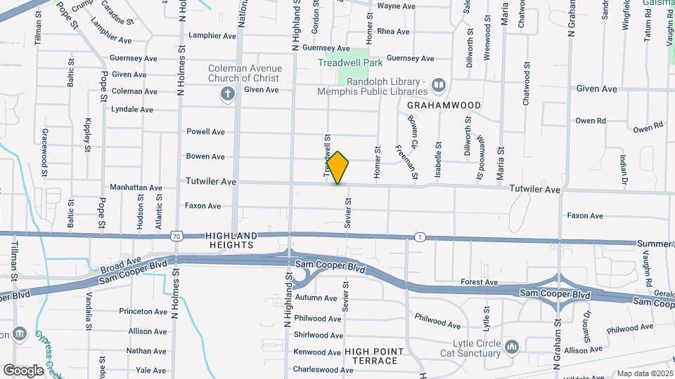 3577 Tutwiler Ave Map and Location Details