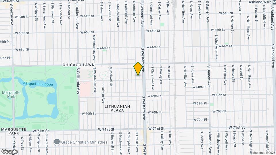 6753 S Artesian Ave, Unit 2 Mapa y Detalles de la Ubicación