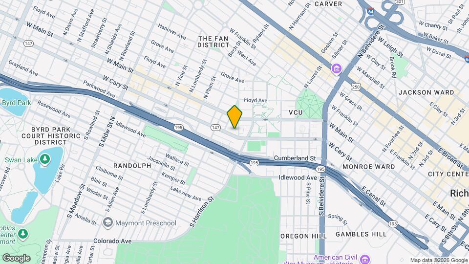 1212 West Cary St Map and Location Details