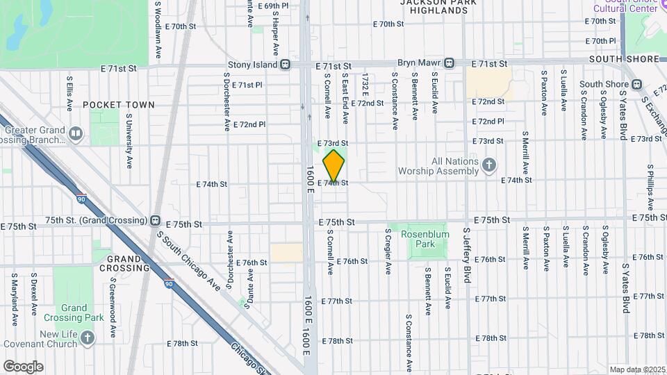 1633 E 74th St Mapa y Detalles de la Ubicación