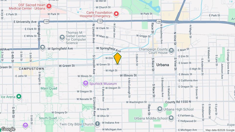 605 W Green St Mapa y Detalles de la Ubicación