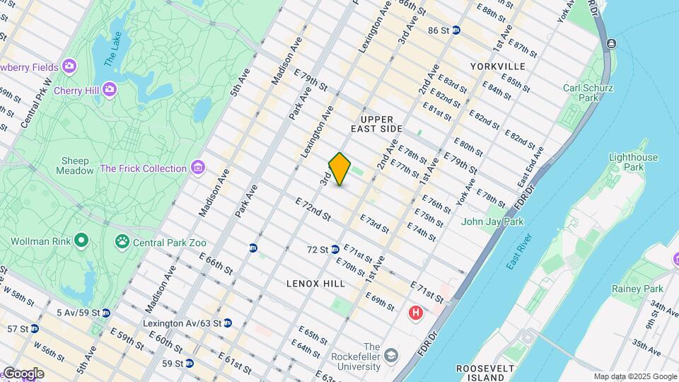 220 East 74th Street Mapa y Detalles de la Ubicación