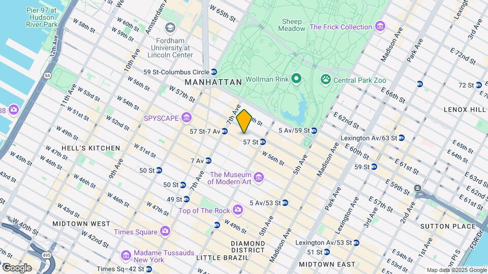 129 W 56th St Map and Location Details