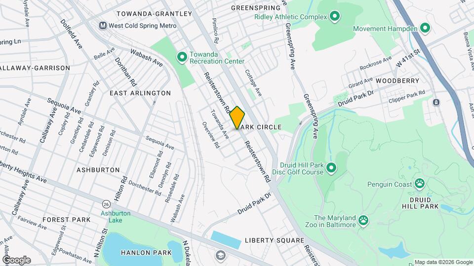 3608 Reisterstown Rd, Unit 2 Map and Location Details