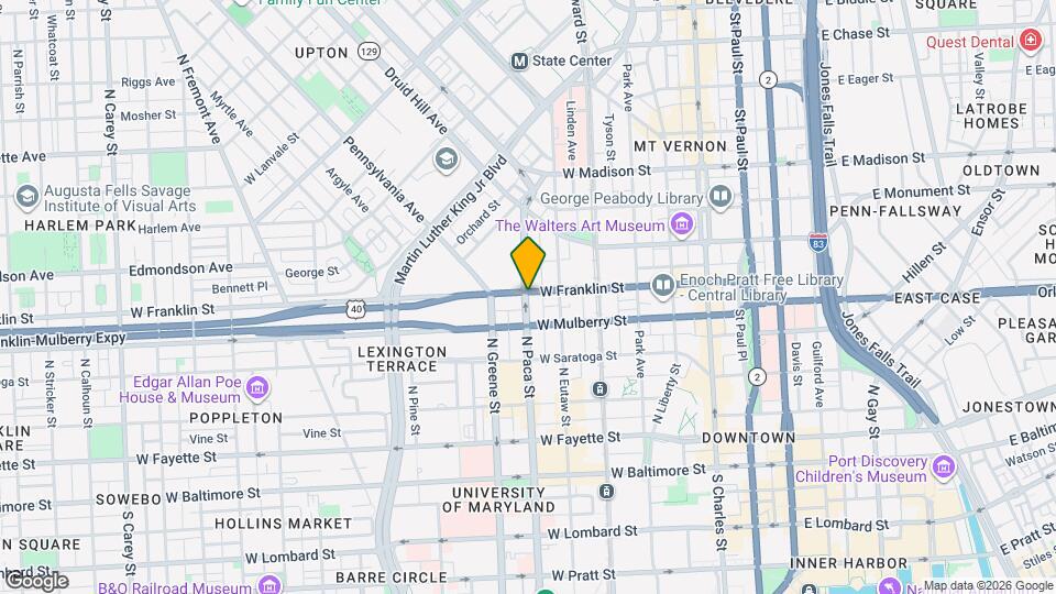 39 West Lexington Map and Location Details