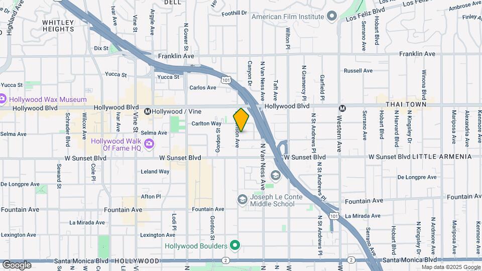 1540 N Bronson Ave Map and Location Details