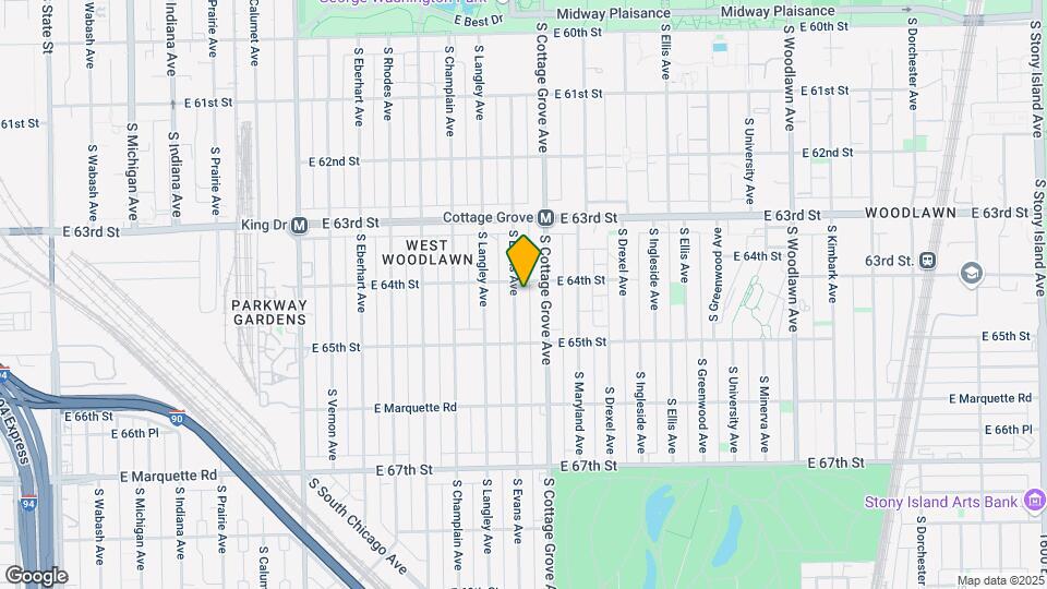 6411 S Evans Ave Map and Location Details