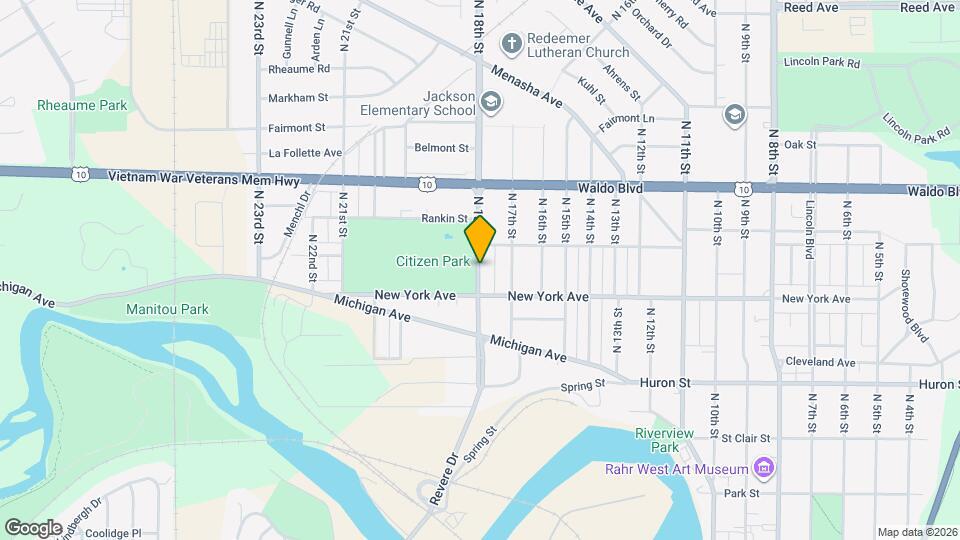 917 N 18th St Map and Location Details