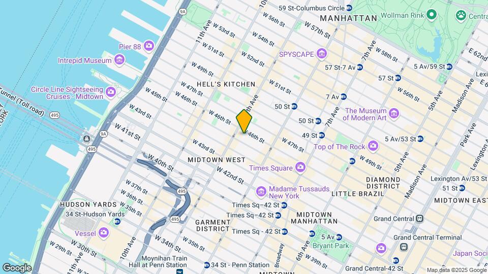 364 W 45th St Map and Location Details