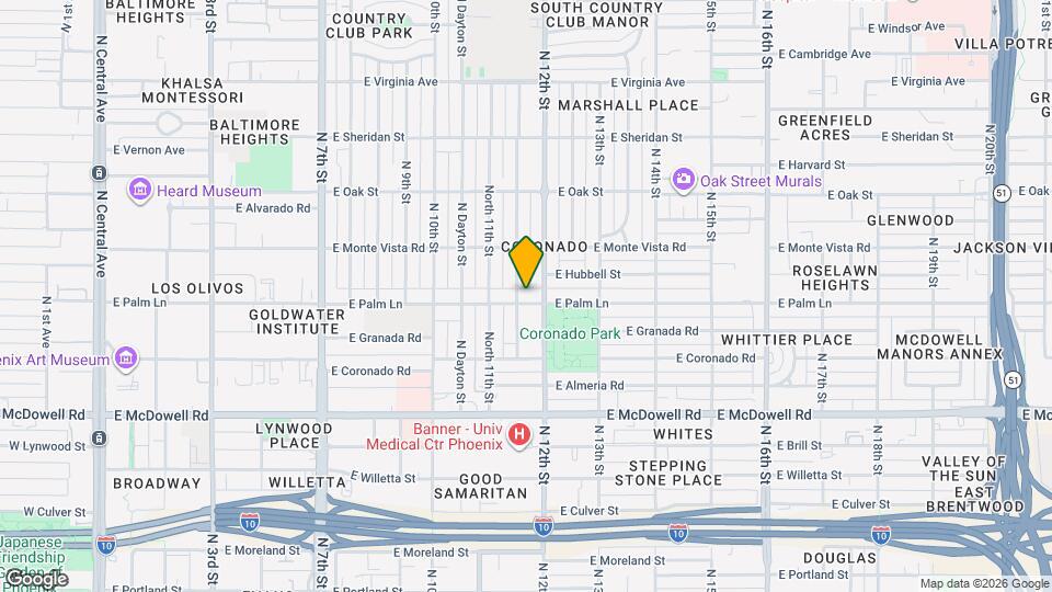 1130 E Palm Ln Mapa y Detalles de la Ubicación