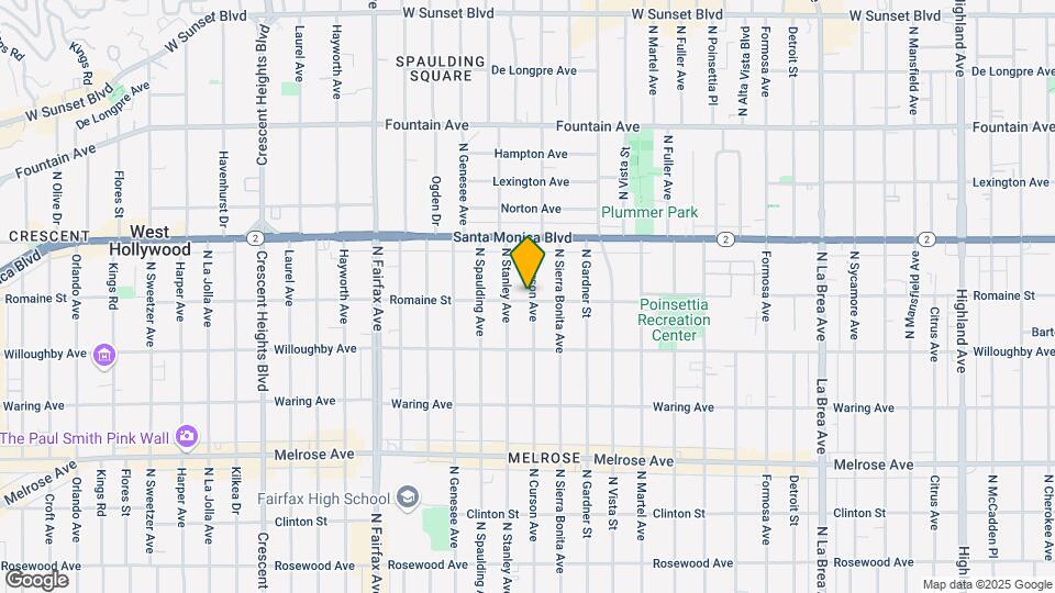 1001 N Curson Ave ( 7609 Romaine ) Mapa y Detalles de la Ubicación